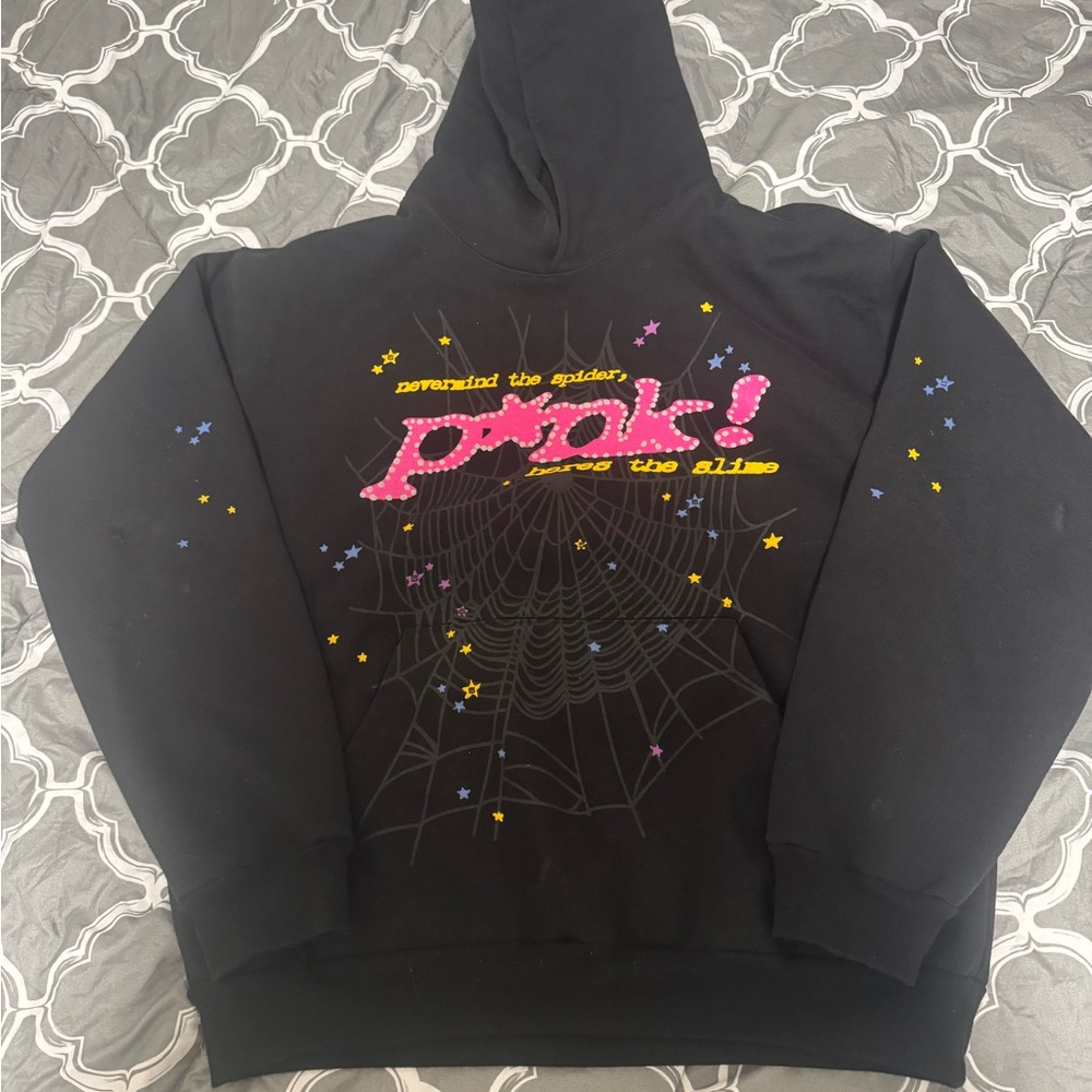 2021 sp5der pink hoodie “black”